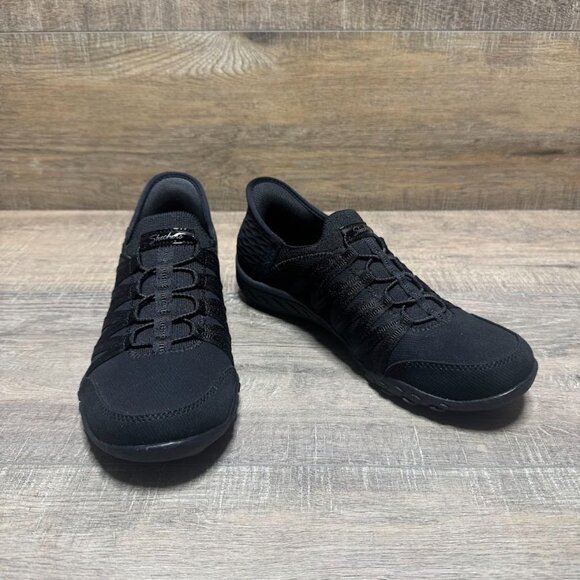 Skechers Breathe Easy Roll With Me Black Slip On Sneakers Women's Size 6 - Picture 6 of 7